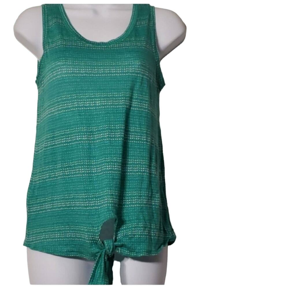 Tommy Bahama Green White Front Tie Tank Top Size  Small